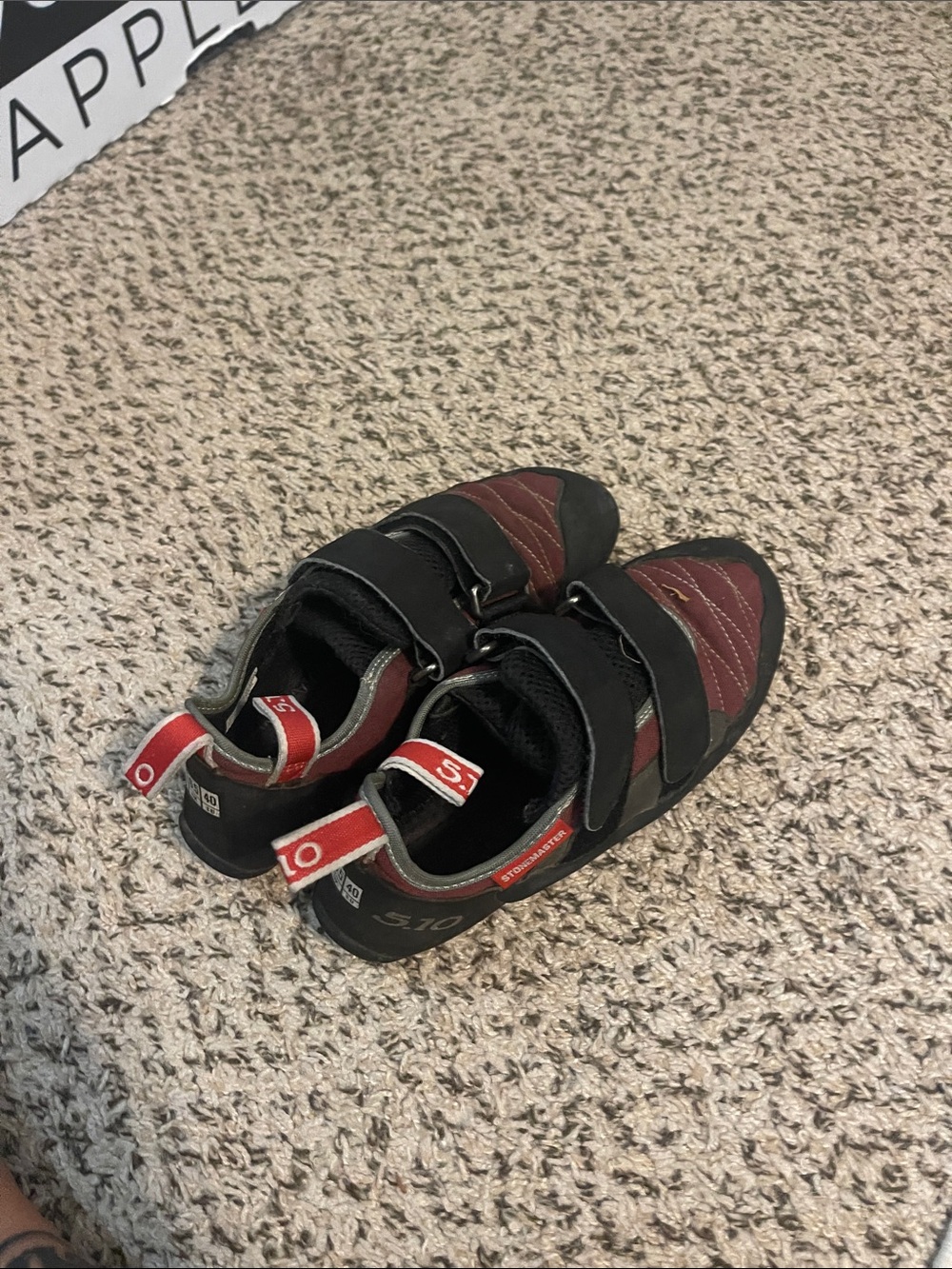 Women’s' Red and Black Climbing Shoes with Hook-and loop